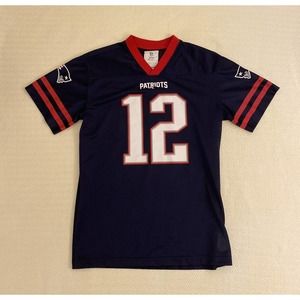 nfl team apparel new england patriots Tom Brady #12 jersey boys xl 14/16